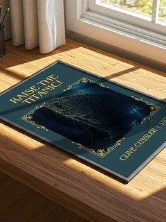Raise the Titanic! Classic Book Art Print by Clive Cussler – print on a sunlit desk