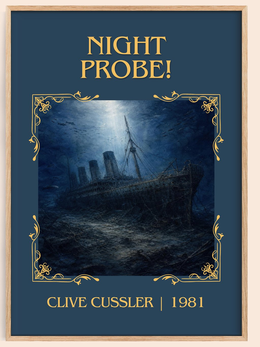 Night Probe! Classic Book Art Print by Clive Cussler – book poster