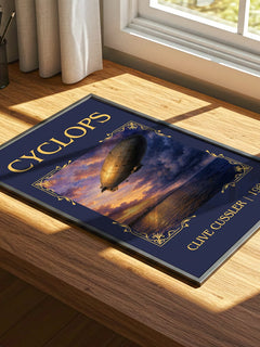 Cyclops Classic Book Art Print by Clive Cussler – print on a sunlit desk