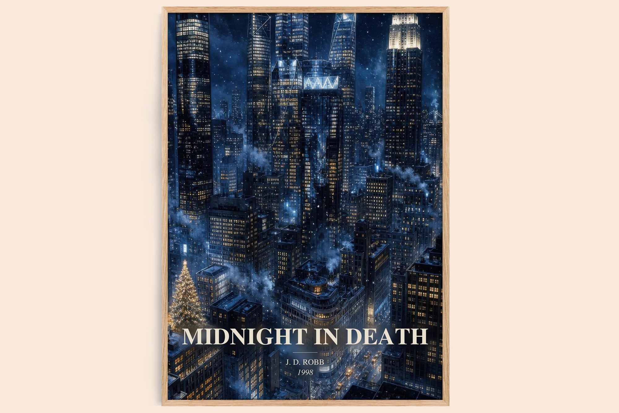 Midnight In Death watercolour book poster by J. D. Robb – framed literary art print