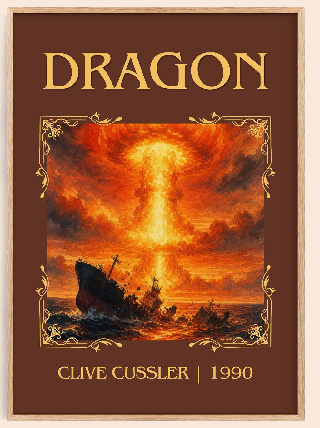 Dragon Classic Book Art Print by Clive Cussler – book poster