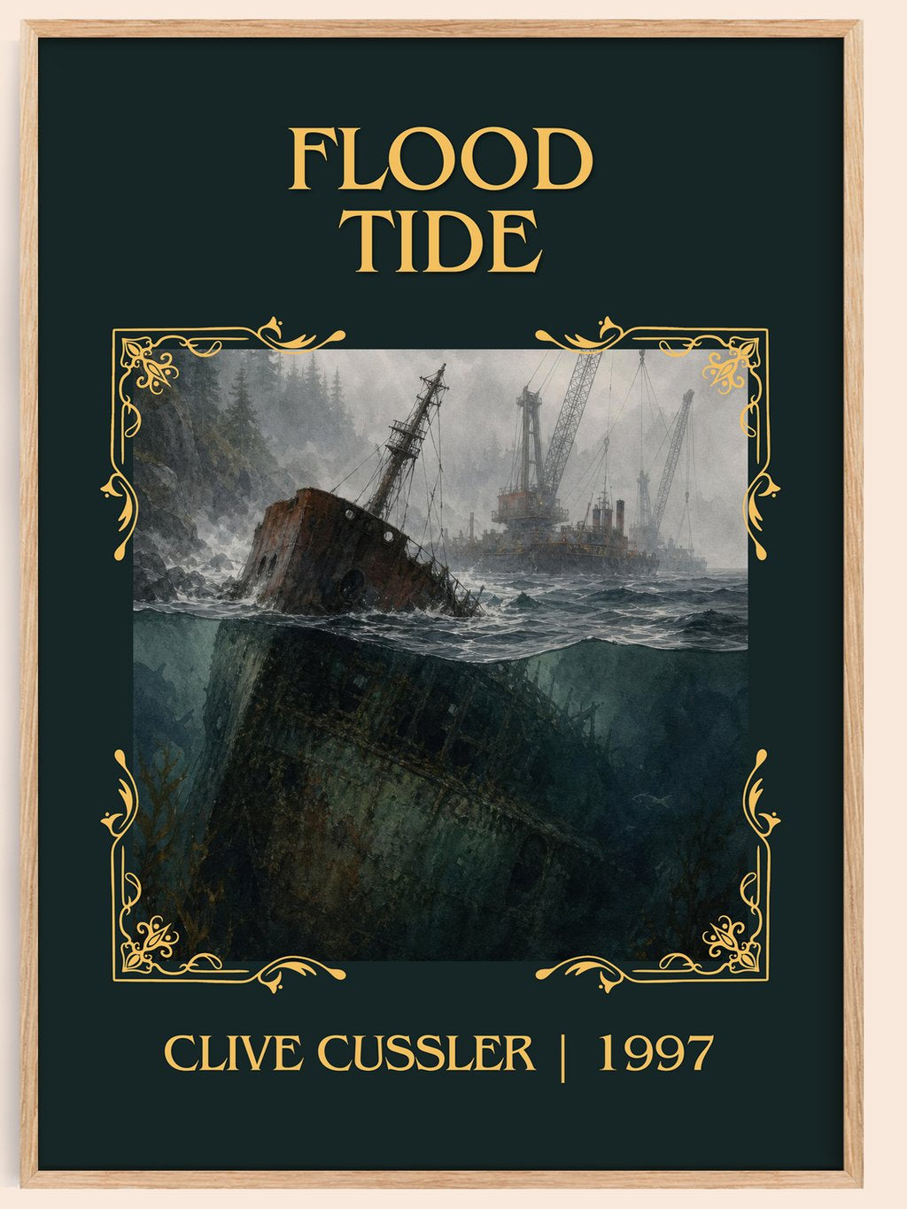 Flood Tide Classic Book Art Print by Clive Cussler – book poster
