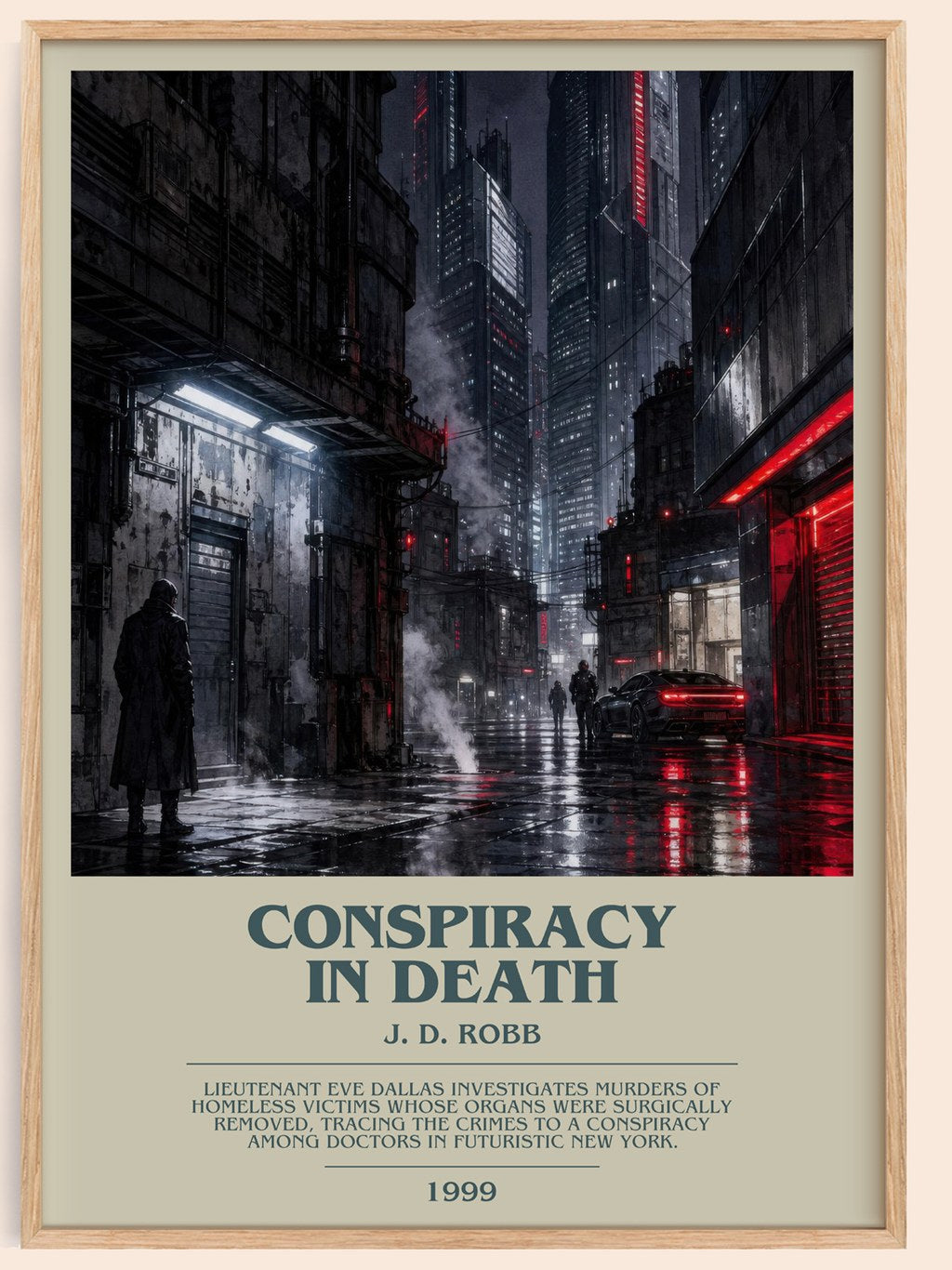 Conspiracy In Death bookish book poster by J. D. Robb – framed literary art print