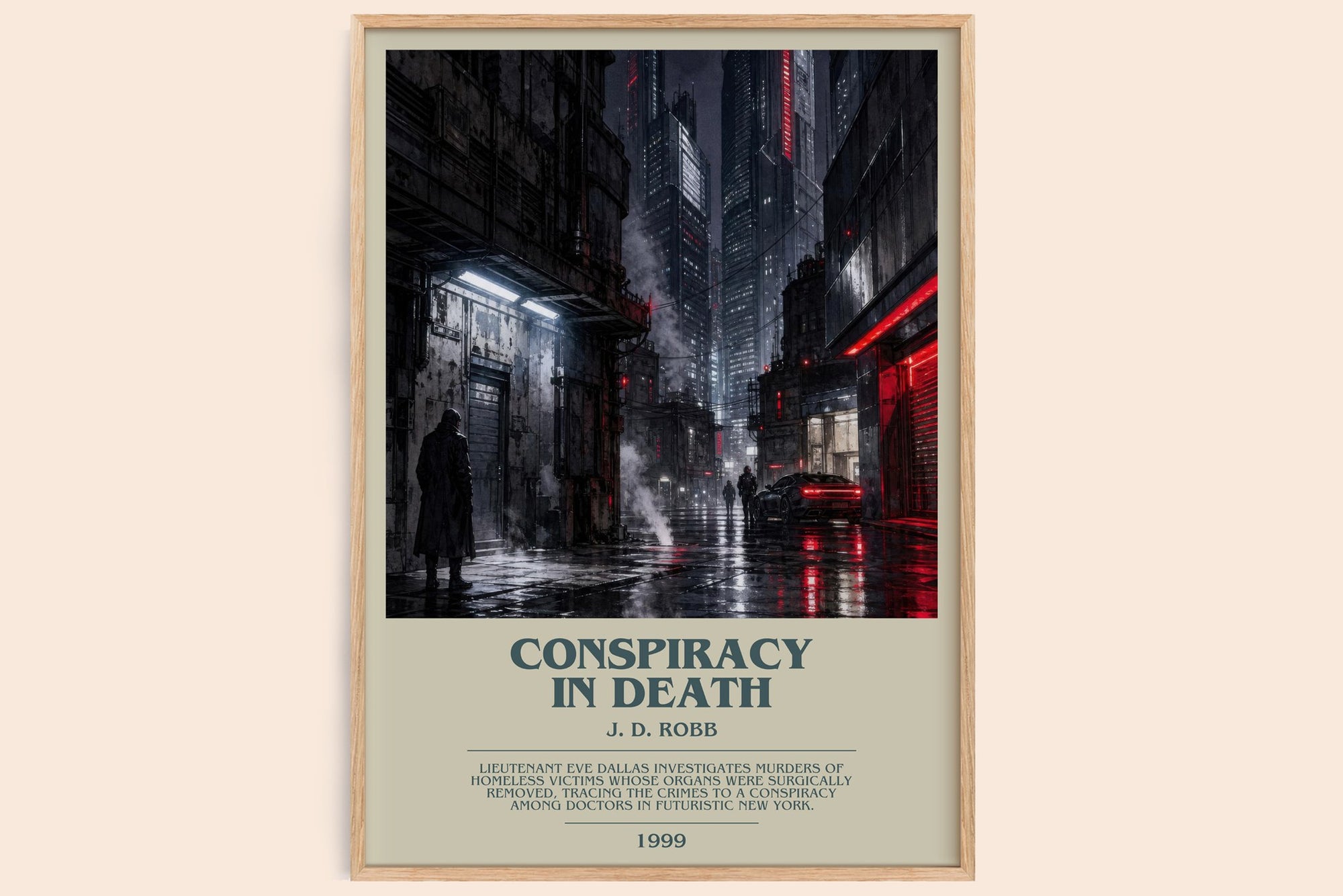 Conspiracy In Death bookish book poster by J. D. Robb – framed literary art print