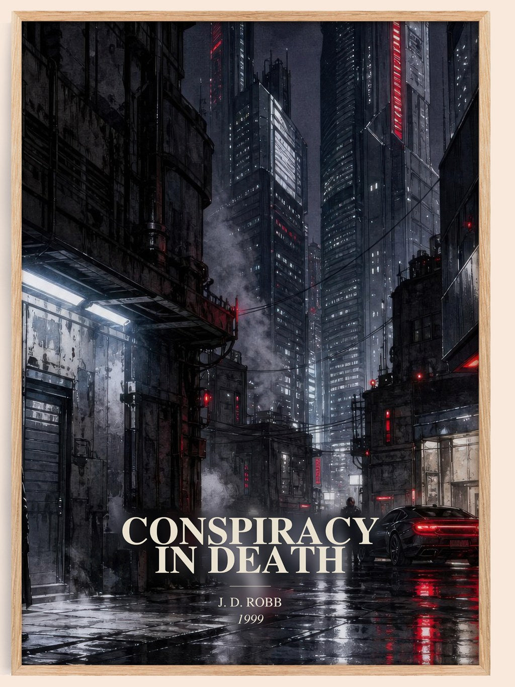 Conspiracy In Death watercolour book poster by J. D. Robb – framed literary art print