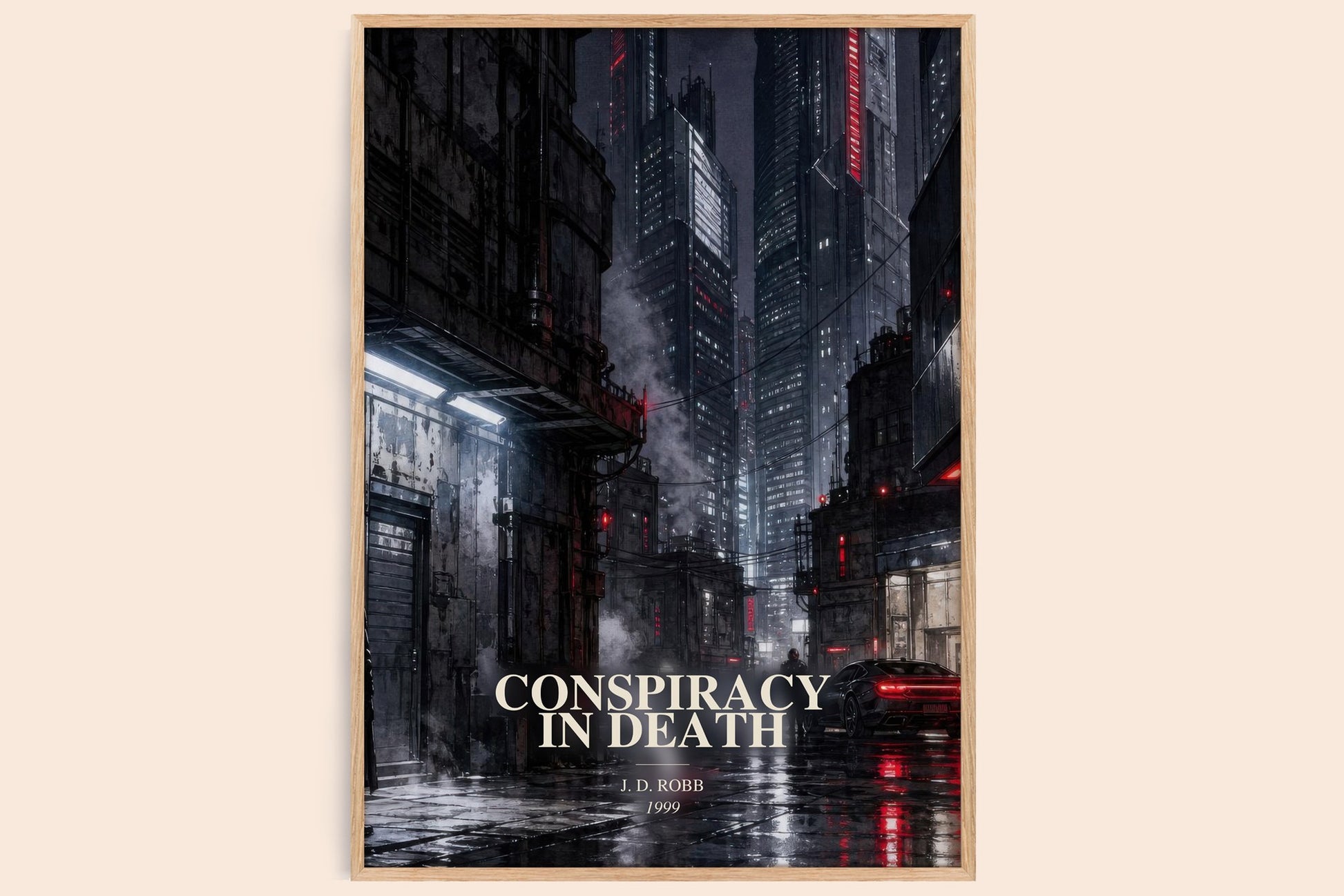 Conspiracy In Death watercolour book poster by J. D. Robb – framed literary art print
