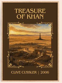 Treasure of Khan Classic Book Art Print by Clive Cussler – book poster