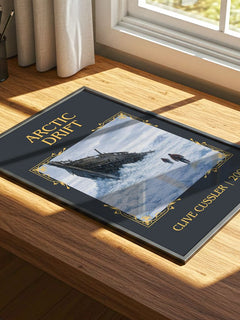 Arctic Drift Classic Book Art Print by Clive Cussler – print on a sunlit desk