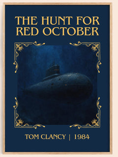 The Hunt for Red October Classic Book Art Print by Tom Clancy – book poster