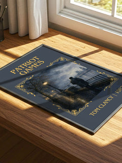Patriot Games Classic Book Art Print by Tom Clancy – print on a sunlit desk