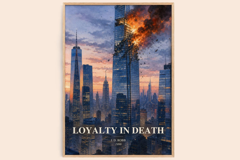 Loyalty In Death watercolour book poster by J. D. Robb – framed literary art print
