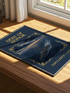 Debt of Honor Classic Book Art Print by Tom Clancy – print on a sunlit desk