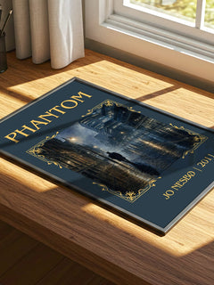Phantom Classic Book Art Print by Jo Nesbø – print on a sunlit desk