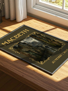 Macbeth Classic Book Art Print by Jo Nesbø – print on a sunlit desk