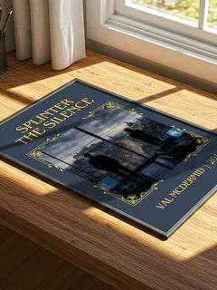 Splinter the Silence Classic Book Art Print by Val McDermid – print on a sunlit desk