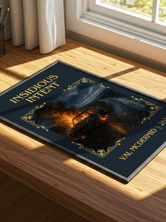 Insidious Intent Classic Book Art Print by Val McDermid – print on a sunlit desk
