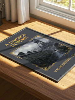 A Darker Domain Classic Book Art Print by Val McDermid – print on a sunlit desk