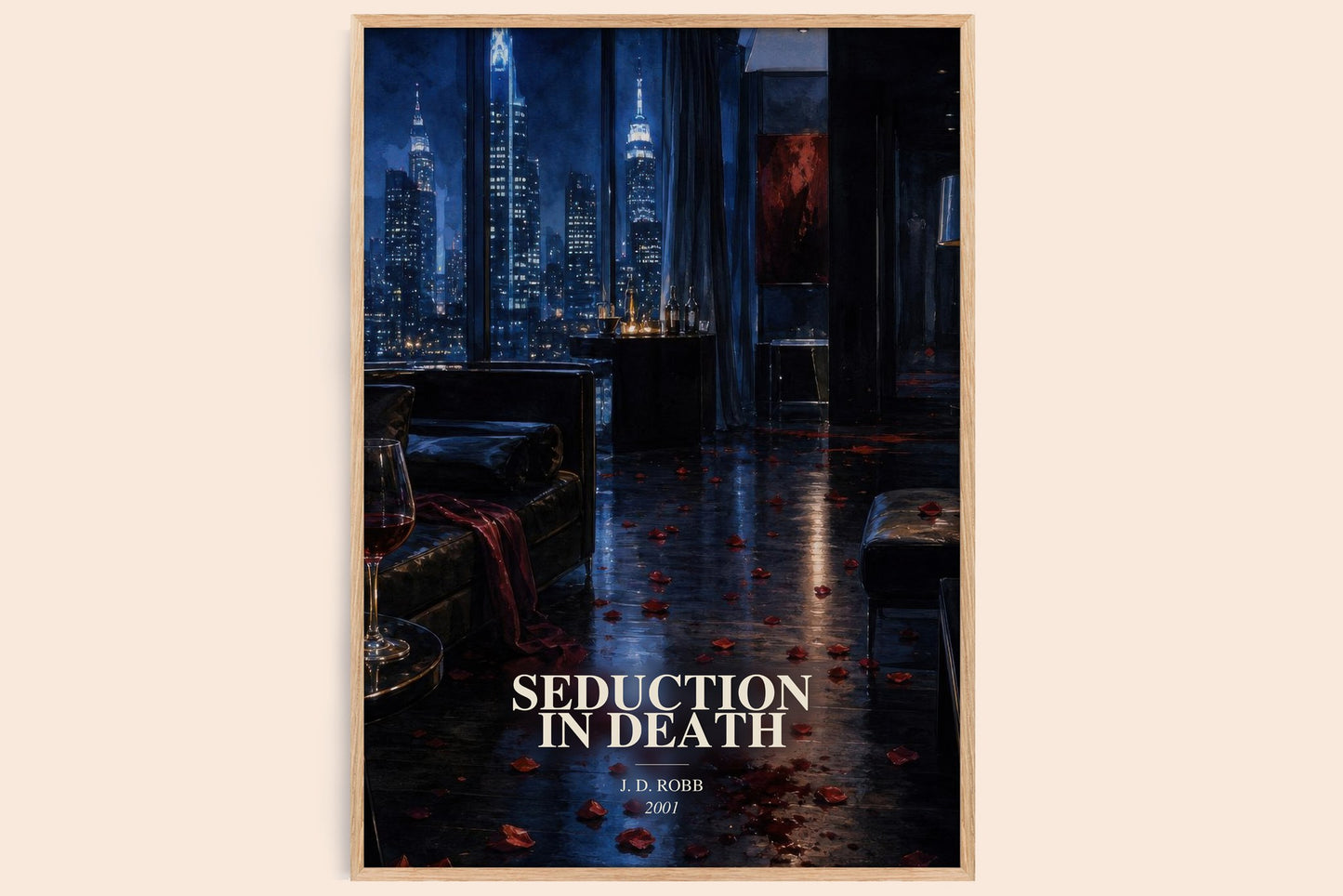 Seduction In Death watercolour book poster by J. D. Robb – framed literary art print