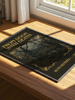 From Doon with Death Classic Book Art Print by Ruth Rendell – print on a sunlit desk