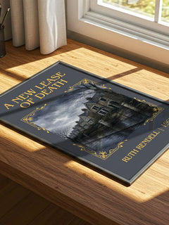 A New Lease of Death Classic Book Art Print by Ruth Rendell – print on a sunlit desk