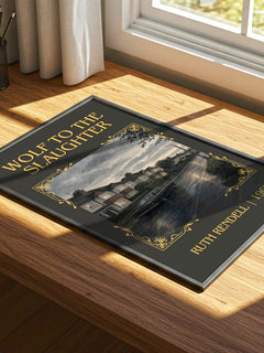 Wolf to the Slaughter Classic Book Art Print by Ruth Rendell – print on a sunlit desk