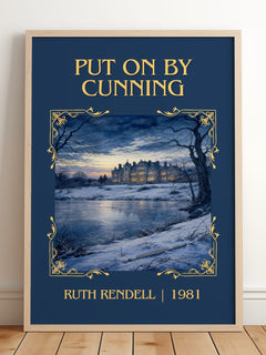 Put On by Cunning Classic Book Art Print by Ruth Rendell – framed print leaning on a wooden floor