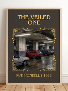 The Veiled One Classic Book Art Print by Ruth Rendell – framed print leaning on a wooden floor