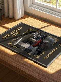 The Veiled One Classic Book Art Print by Ruth Rendell – print on a sunlit desk