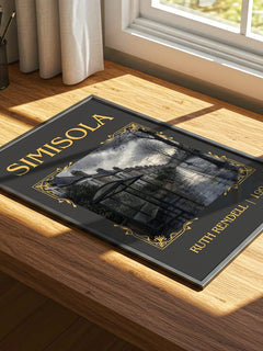 Simisola Classic Book Art Print by Ruth Rendell – print on a sunlit desk