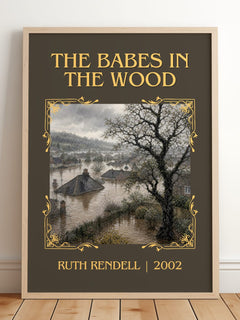 The Babes in the Wood Classic Book Art Print by Ruth Rendell – framed print leaning on a wooden floor