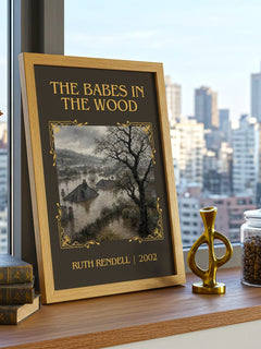 The Babes in the Wood Classic Book Art Print by Ruth Rendell – framed print on a city-view windowsill