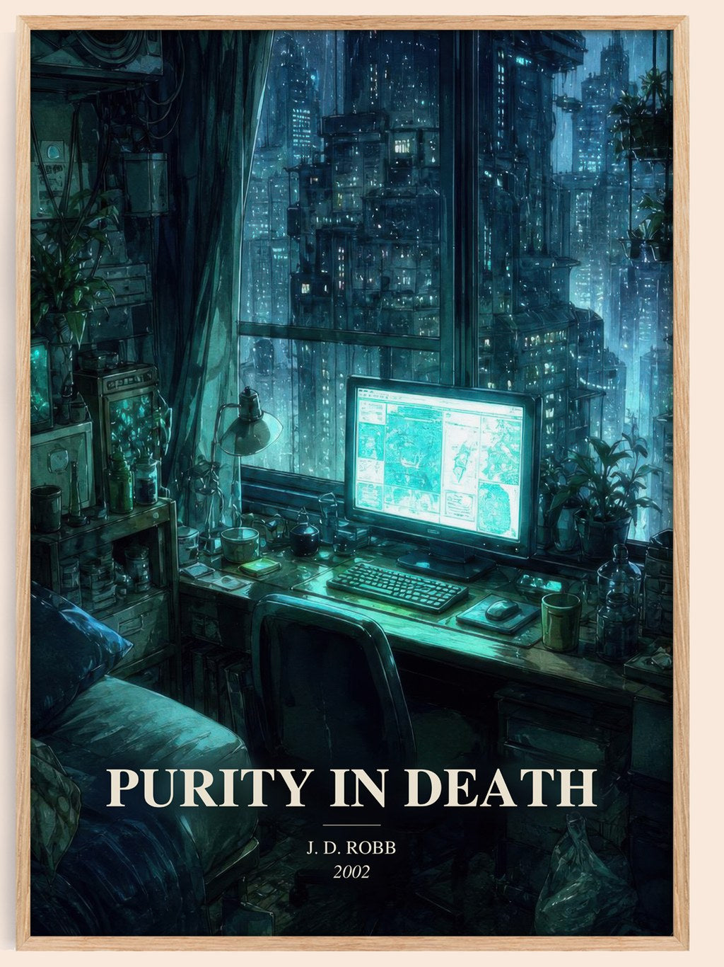 Purity In Death watercolour book poster by J. D. Robb – framed literary art print