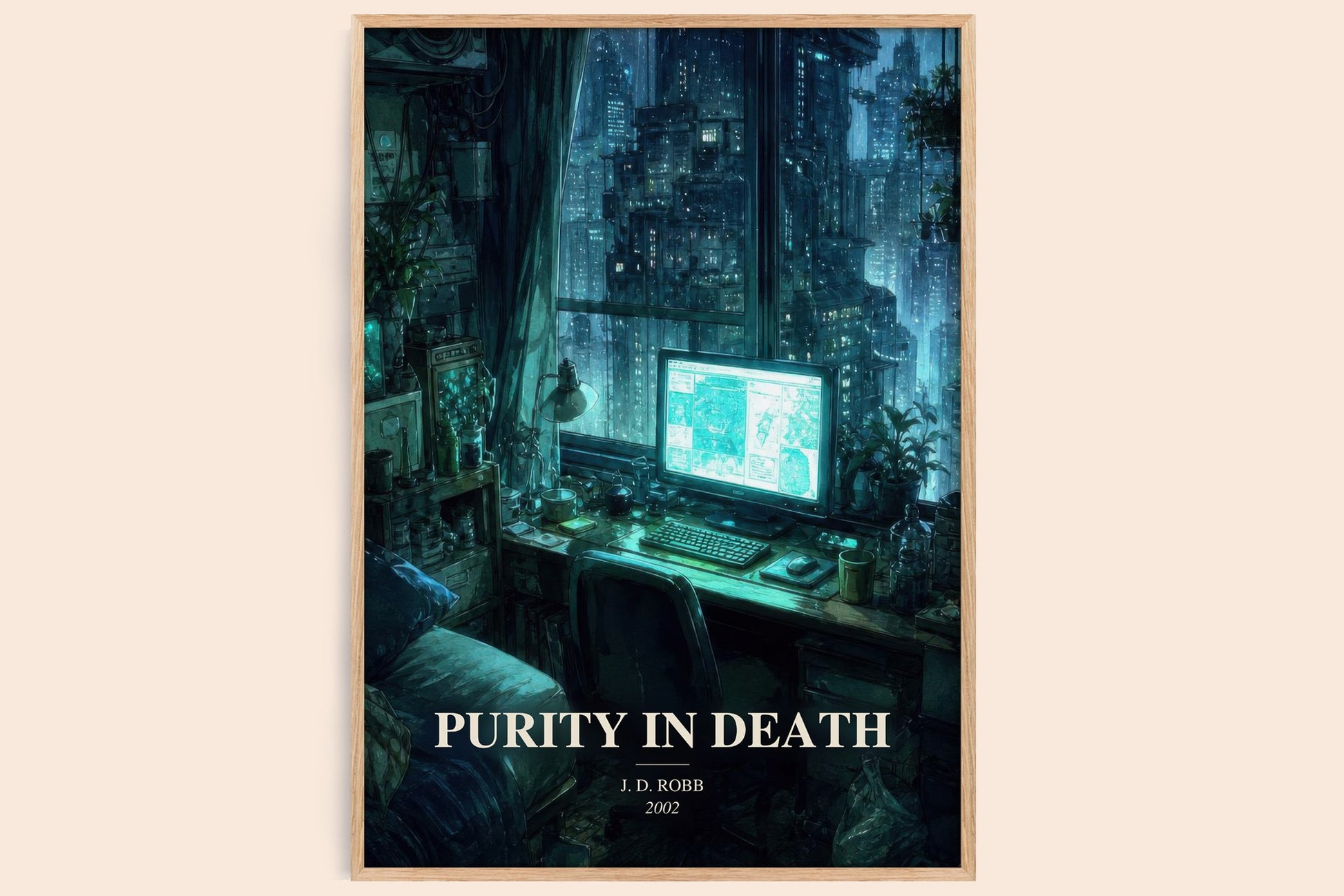 Purity In Death watercolour book poster by J. D. Robb – framed literary art print