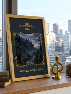 The Crocodile Bird Classic Book Art Print by Ruth Rendell – framed print on a city-view windowsill