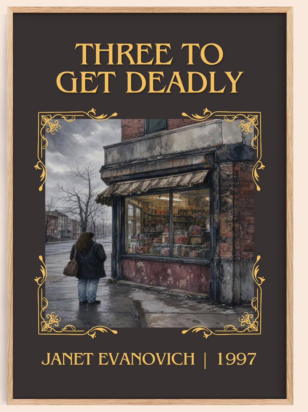 Three to Get Deadly Classic Book Art Print by Janet Evanovich – book poster