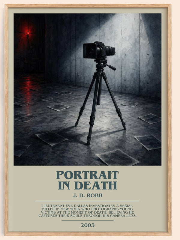 Portrait In Death bookish book poster by J. D. Robb – framed literary art print