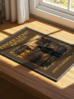 Finger Lickin' Fifteen Classic Book Art Print by Janet Evanovich – print on a sunlit desk