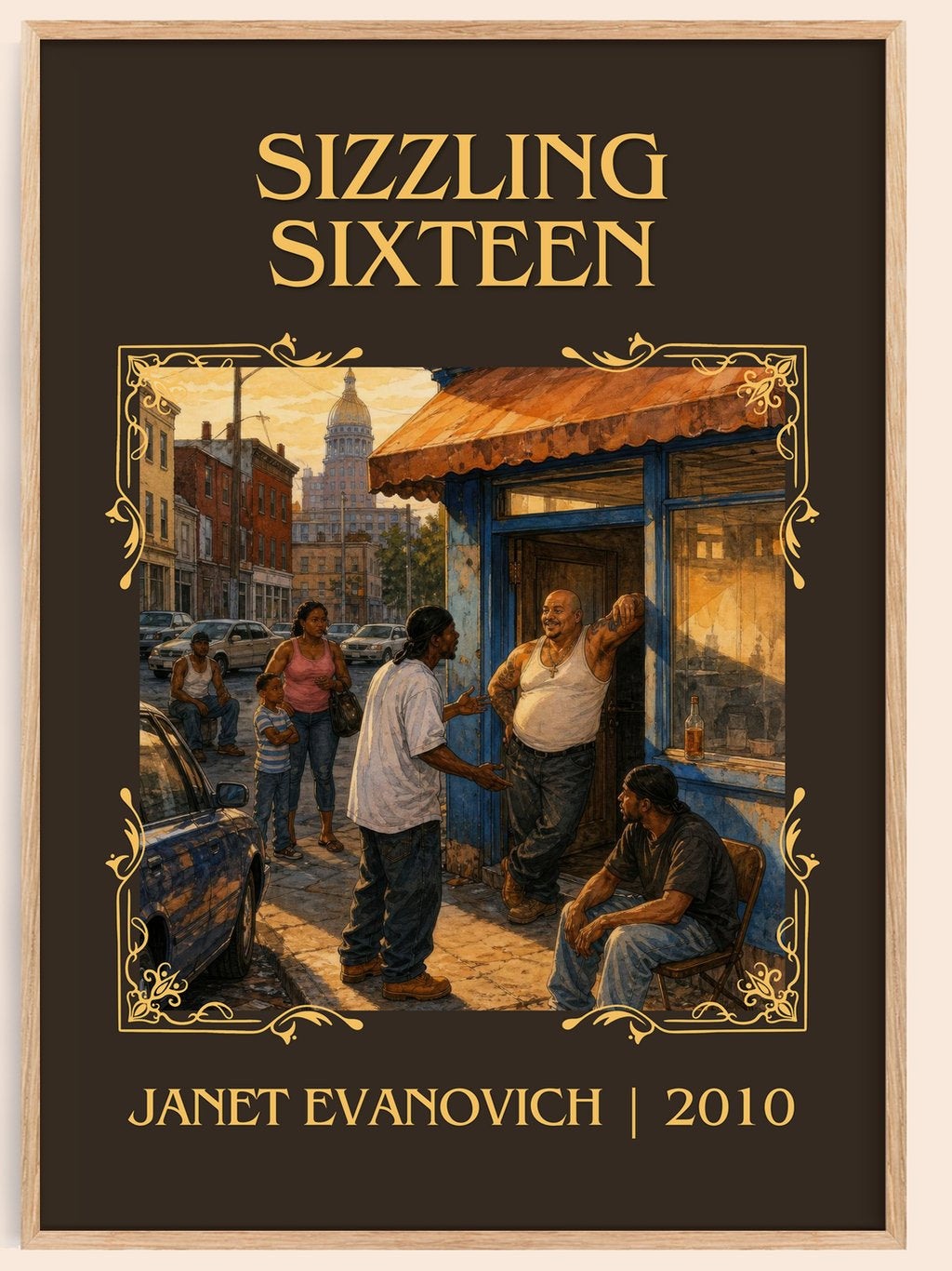 Sizzling Sixteen Classic Book Art Print by Janet Evanovich – book poster