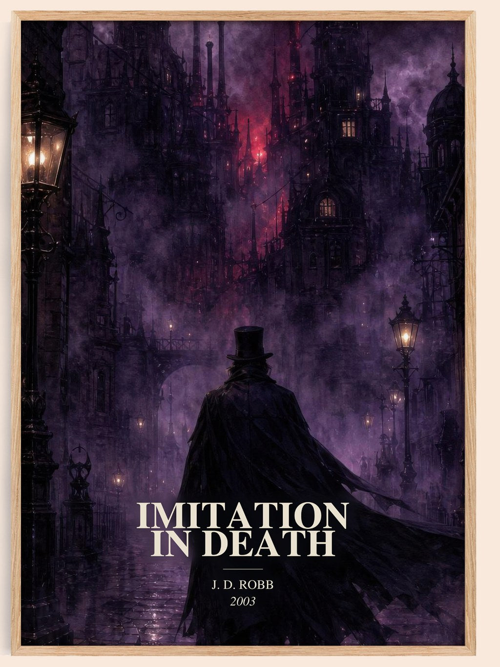Imitation In Death watercolour book poster by J. D. Robb – framed literary art print
