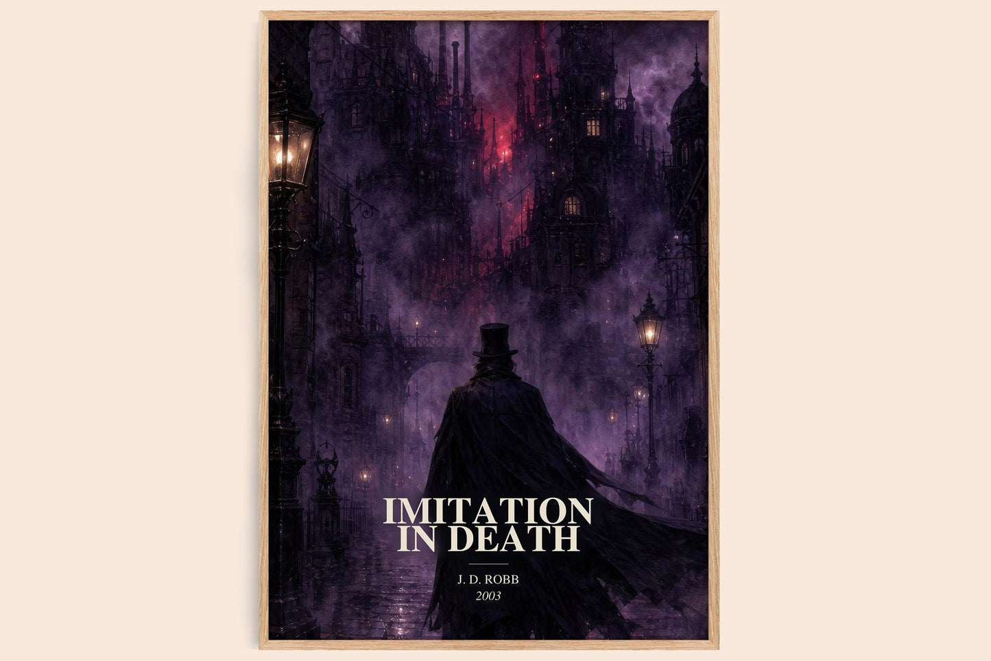 Imitation In Death watercolour book poster by J. D. Robb – framed literary art print