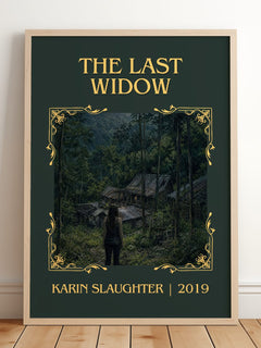 The Last Widow Classic Book Art Print by Karin Slaughter – framed print leaning on a wooden floor
