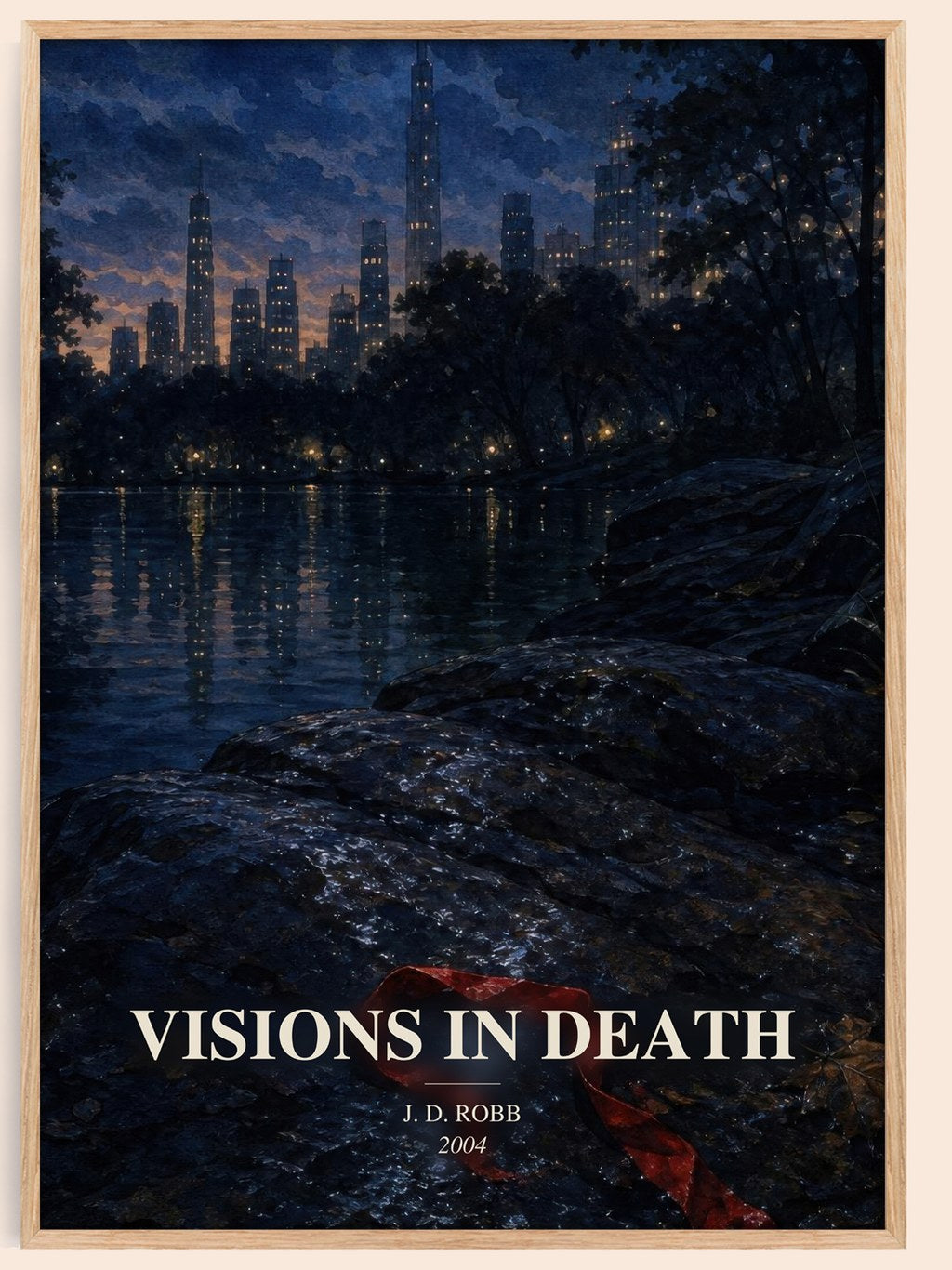 Visions In Death watercolour book poster by J. D. Robb – framed literary art print