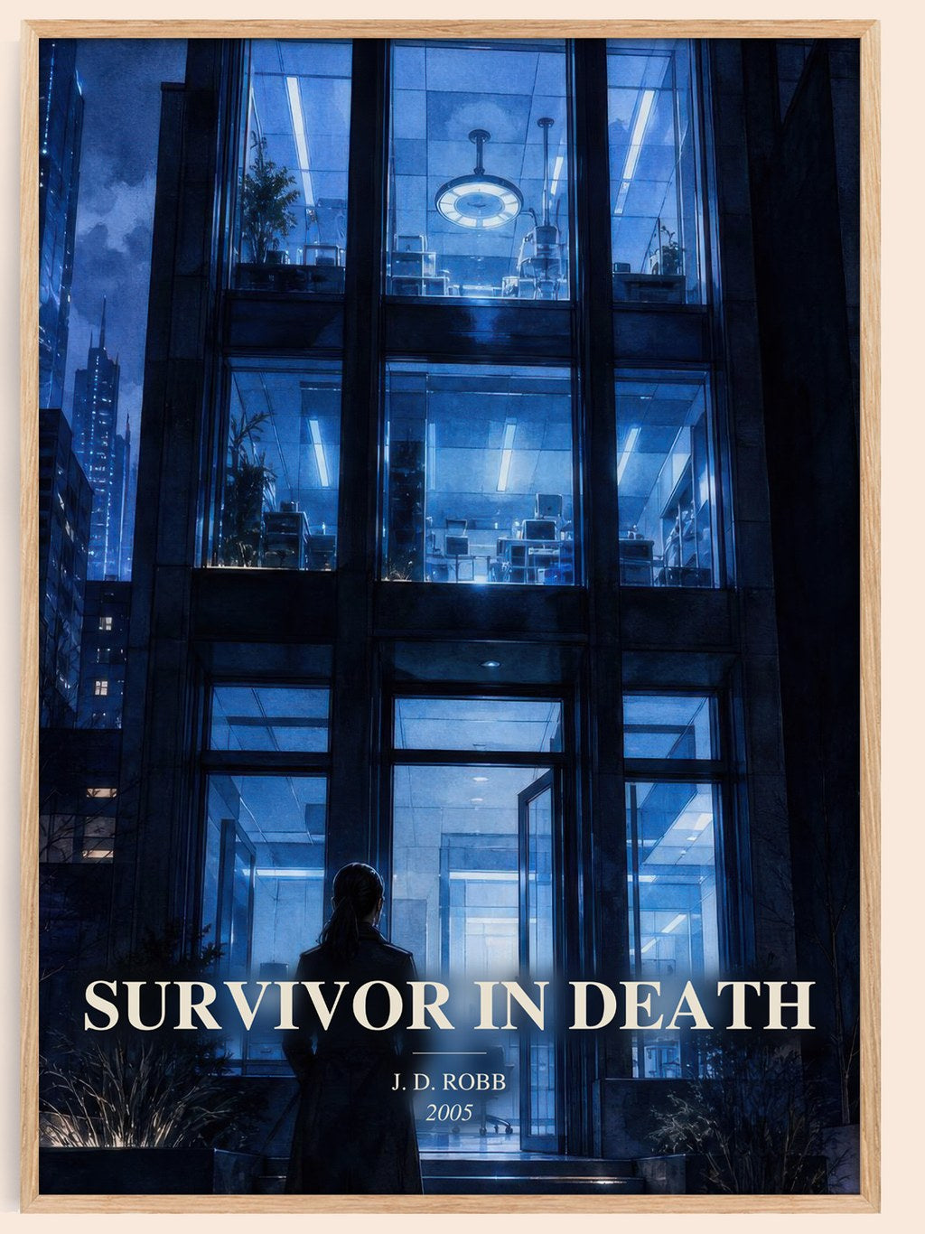 Survivor In Death watercolour book poster by J. D. Robb – framed literary art print