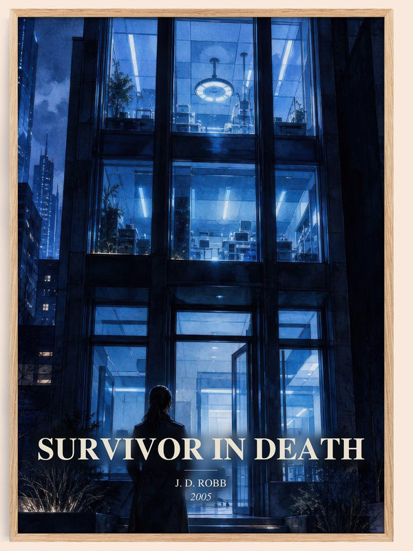 Survivor In Death watercolour book poster by J. D. Robb – framed literary art print