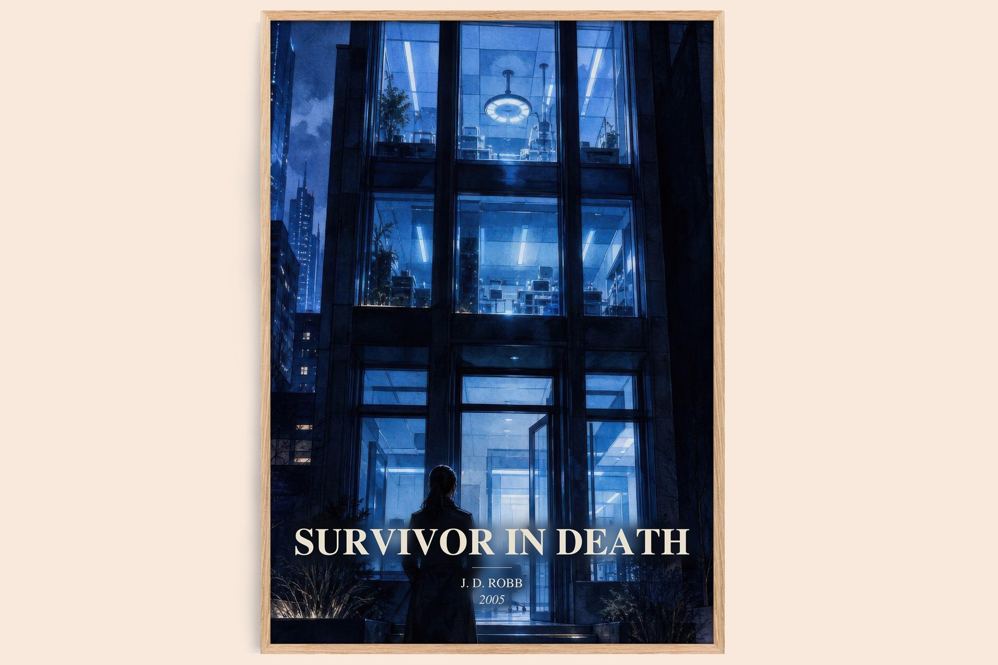 Survivor In Death watercolour book poster by J. D. Robb – framed literary art print