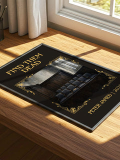 Find Them Dead Classic Book Art Print by Peter James – print on a sunlit desk