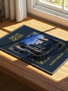 Déjà Dead Classic Book Art Print by Kathy Reichs – print on a sunlit desk