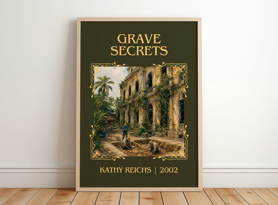 Grave Secrets Classic Book Art Print by Kathy Reichs – framed print leaning on a wooden floor