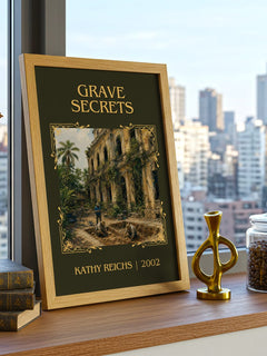 Grave Secrets Classic Book Art Print by Kathy Reichs – framed print on a city-view windowsill