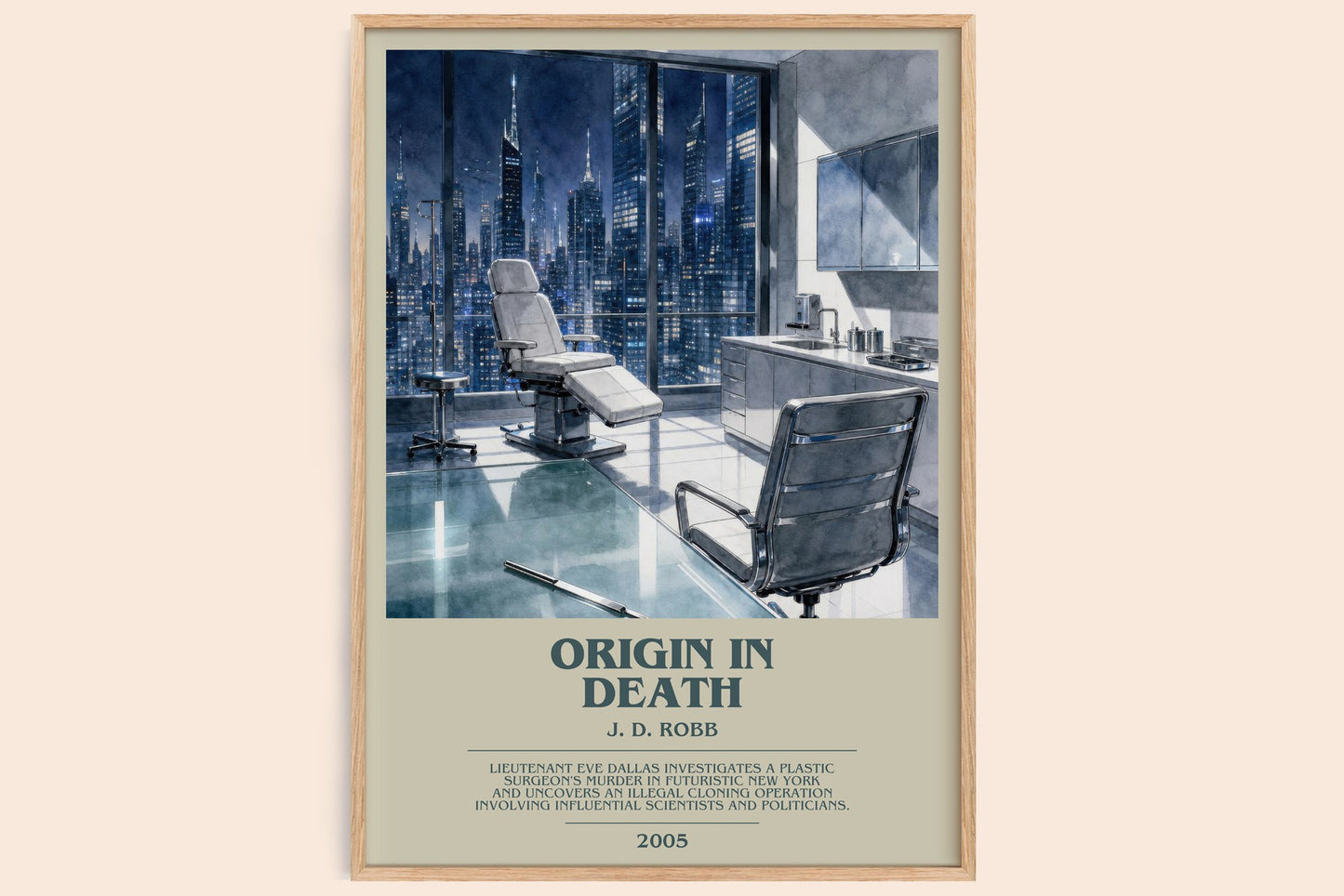 Origin In Death bookish book poster by J. D. Robb – framed literary art print
